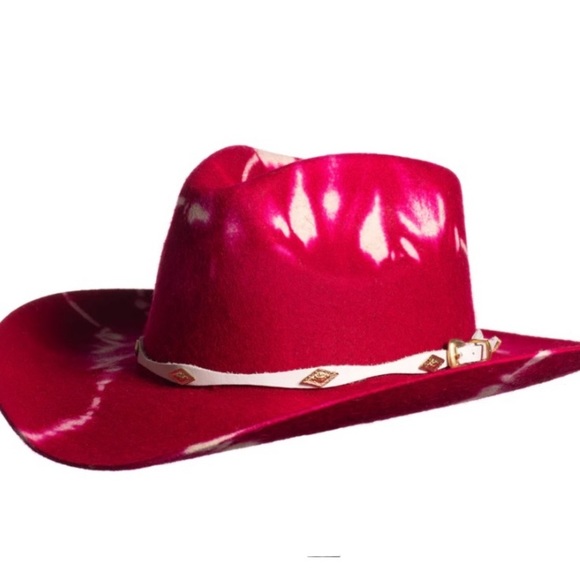 Anthropologie ASN Cowgirl in LA Hat Wool Size Small Pink Tie-Dyed NWT S,M - Picture 2 of 5